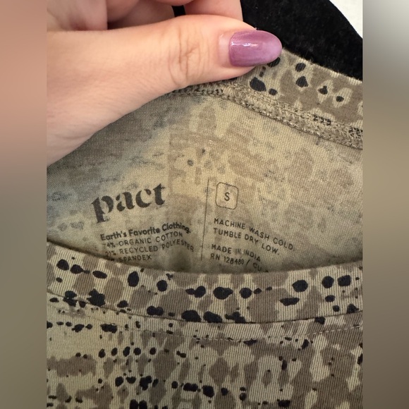 NEW Pact Revive Organic Cotton Swing Mini Dress Green Long Sleeve Small NWT - Picture 7 of 8